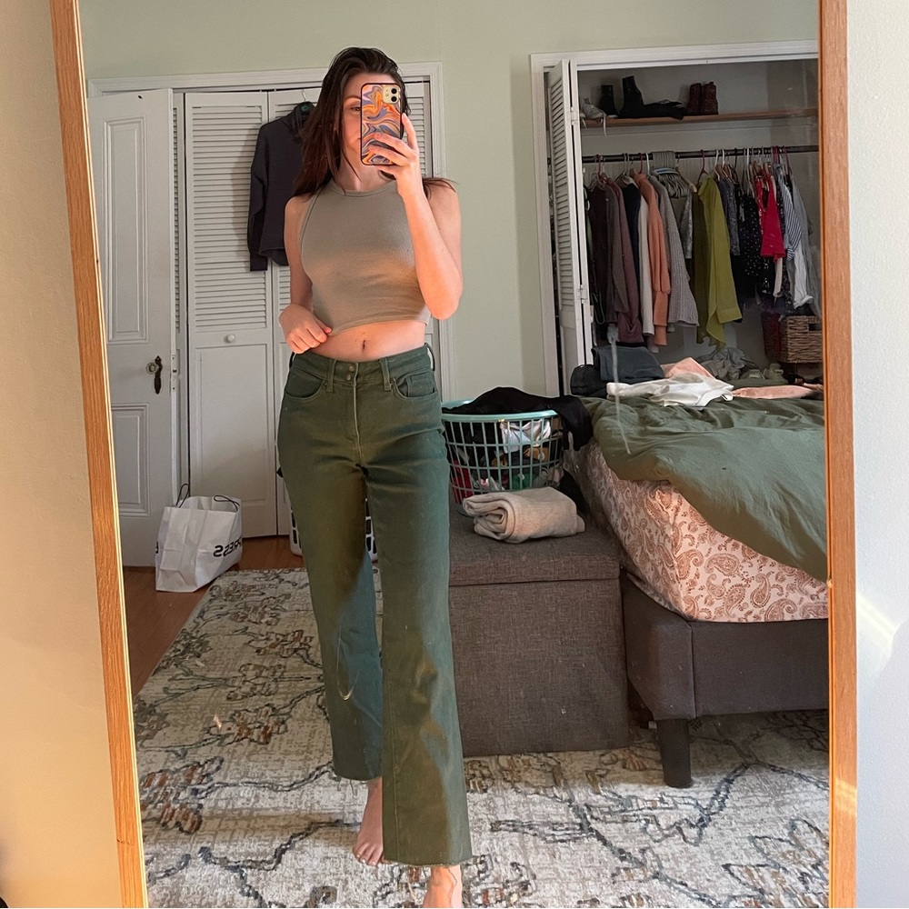 NYDJ green mid rise jeans
